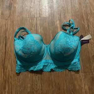 Cacique Turquoise Lace Bra